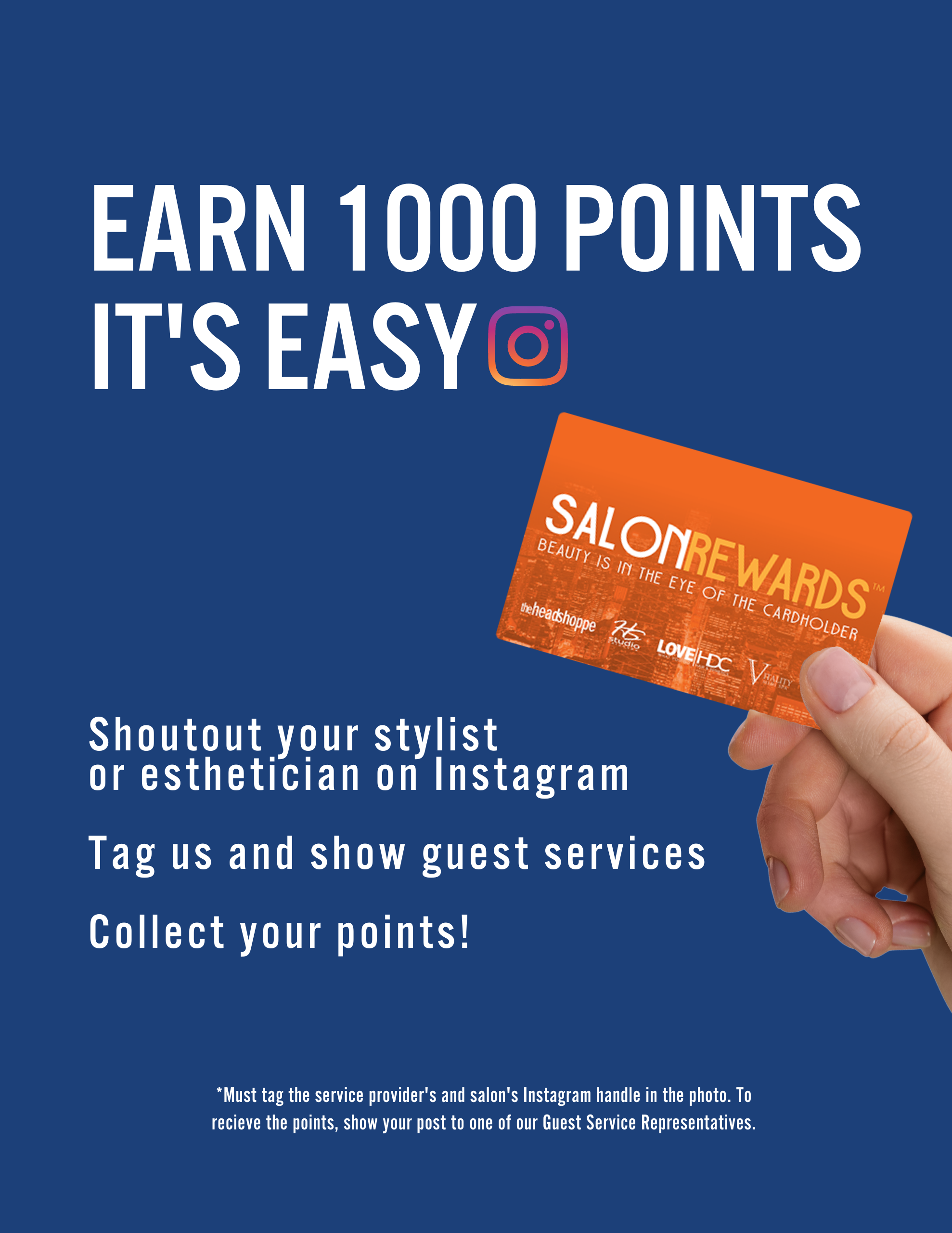 Earn 1,000 Salon Reward Bonus Points for Instagram shout out