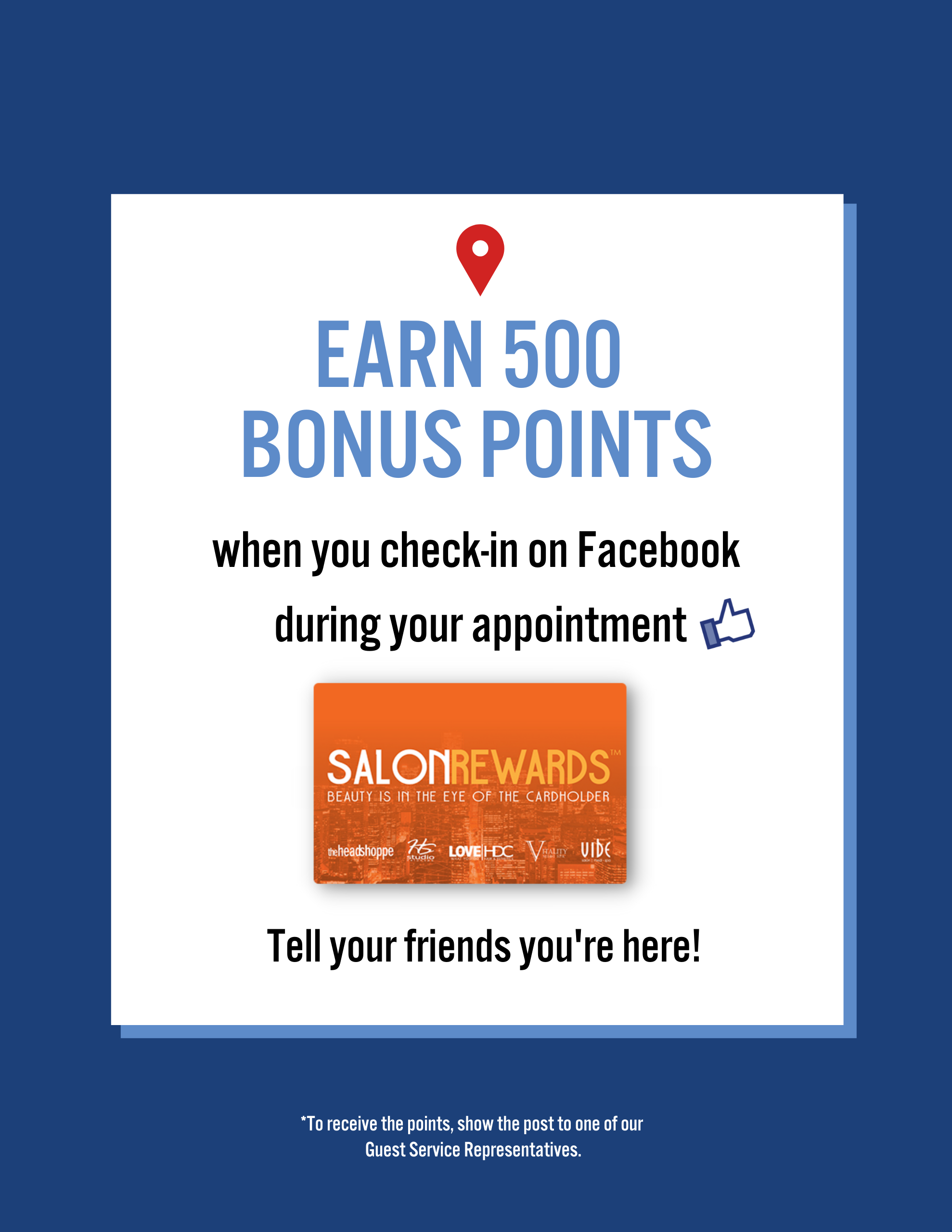 Earn 500 SRBPs when you check in on Facebook